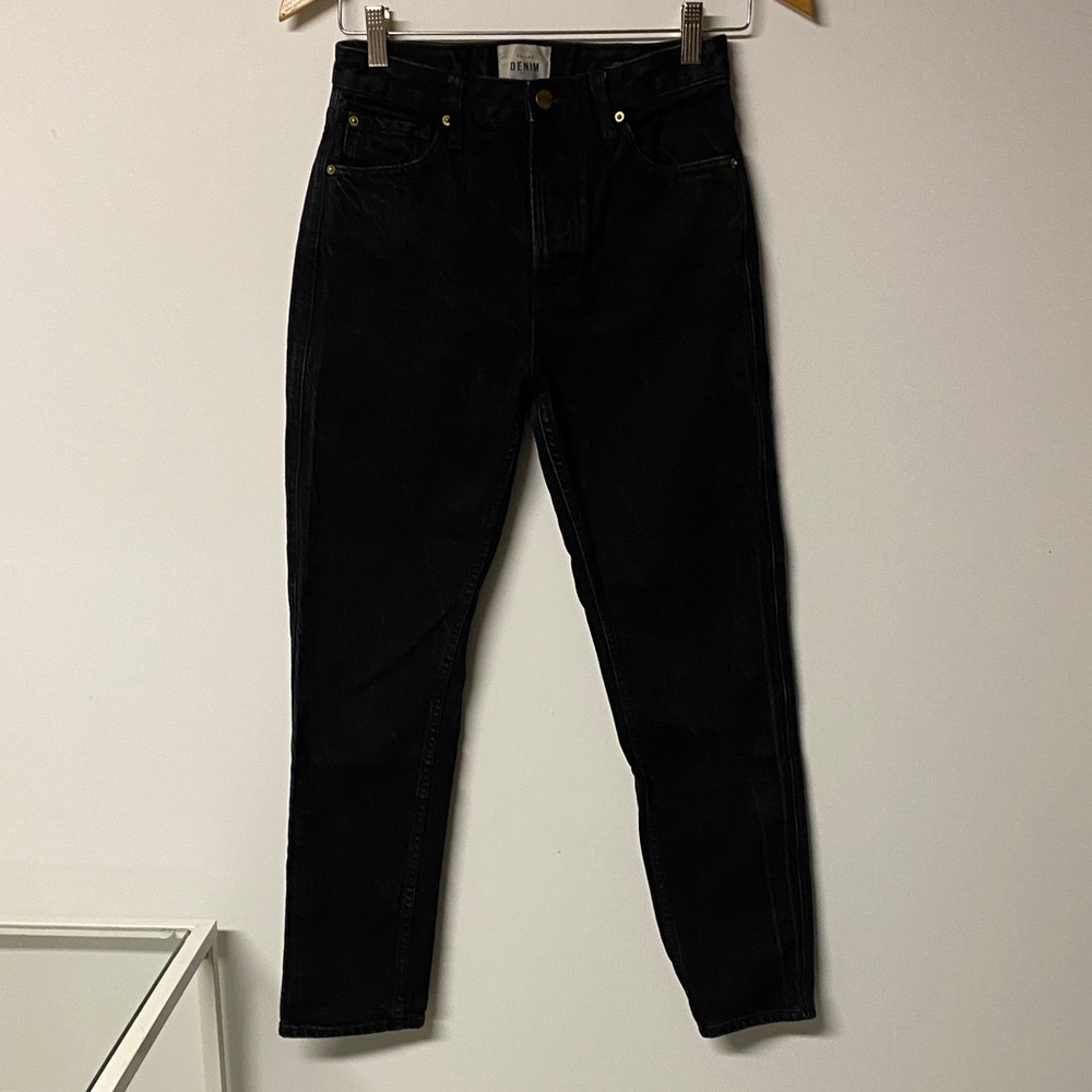 Sezane High Rise Black Wash Jeans Size 27